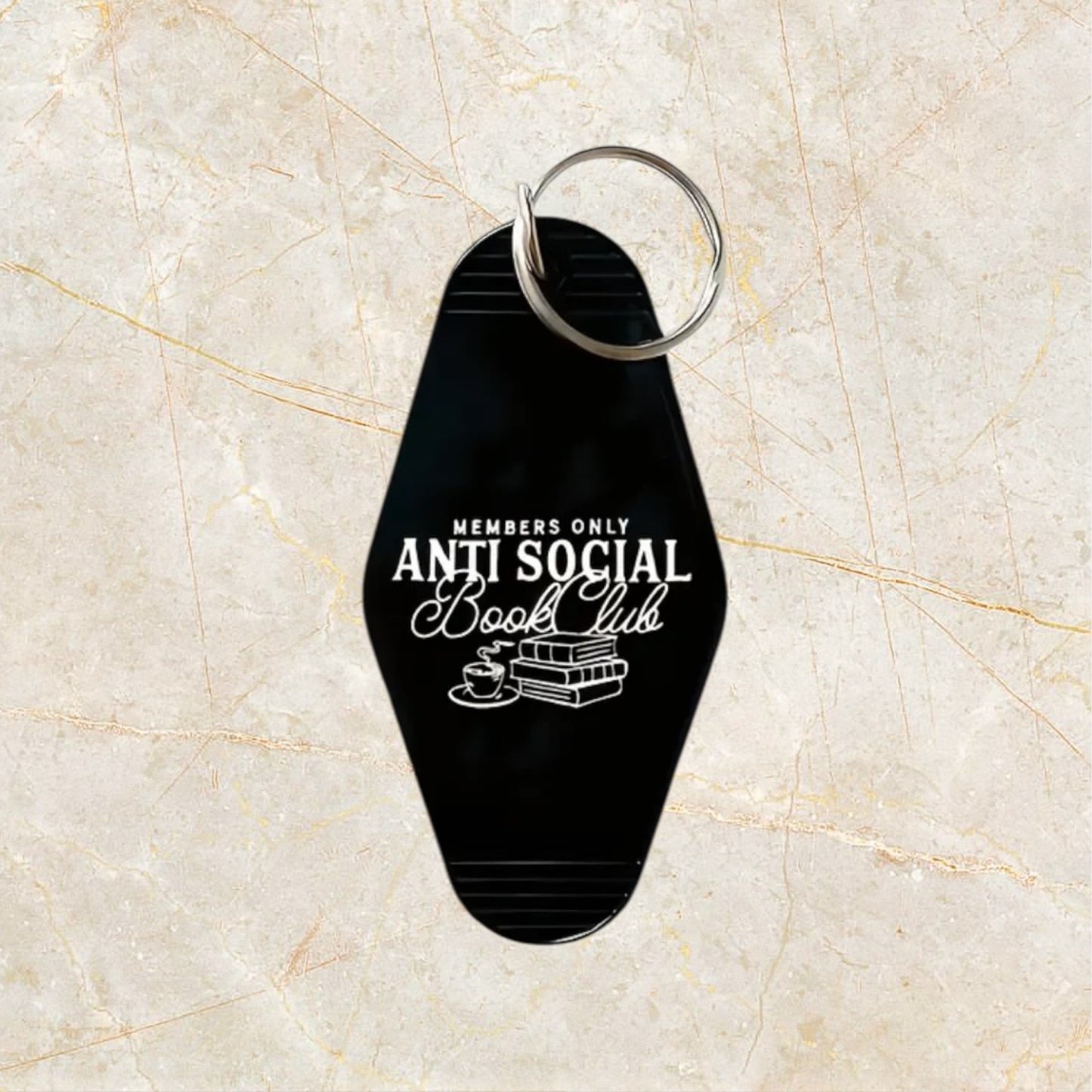 Antisocial bookclub keyring